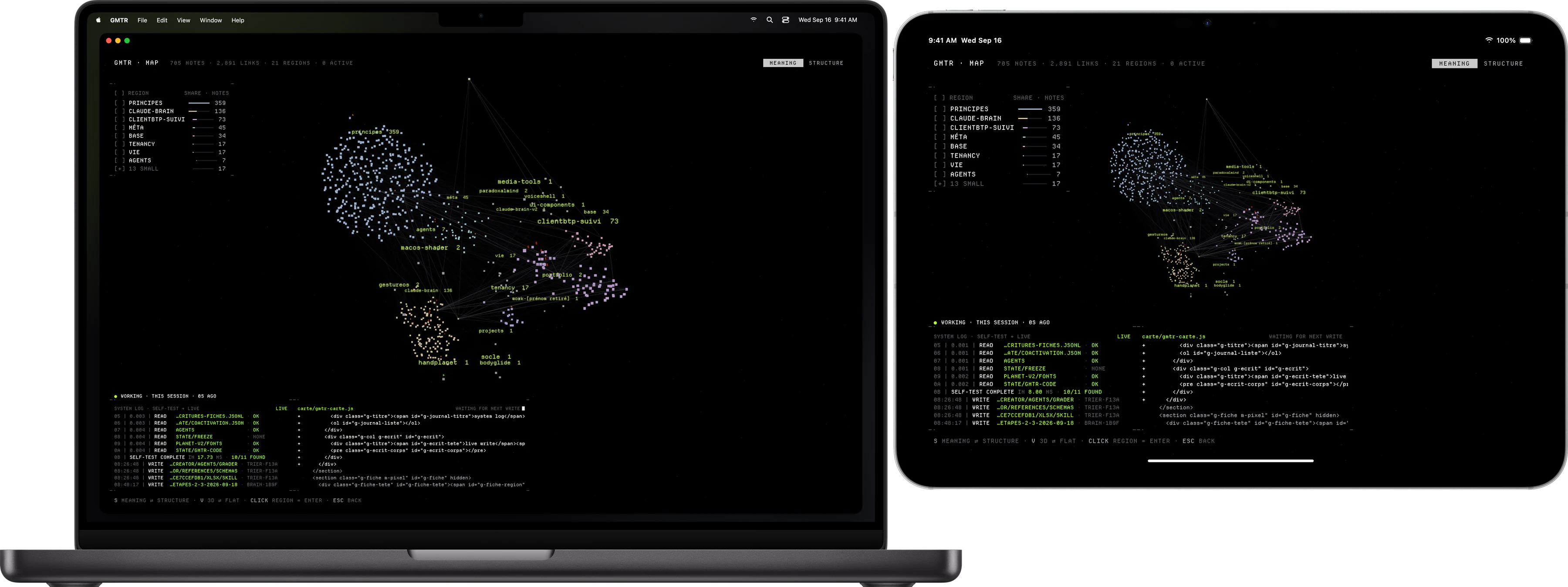 The trunk map on MacBook Pro and iPad